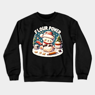 Flour Power Kawaii Christmas Polar Bear Baking Crewneck Sweatshirt